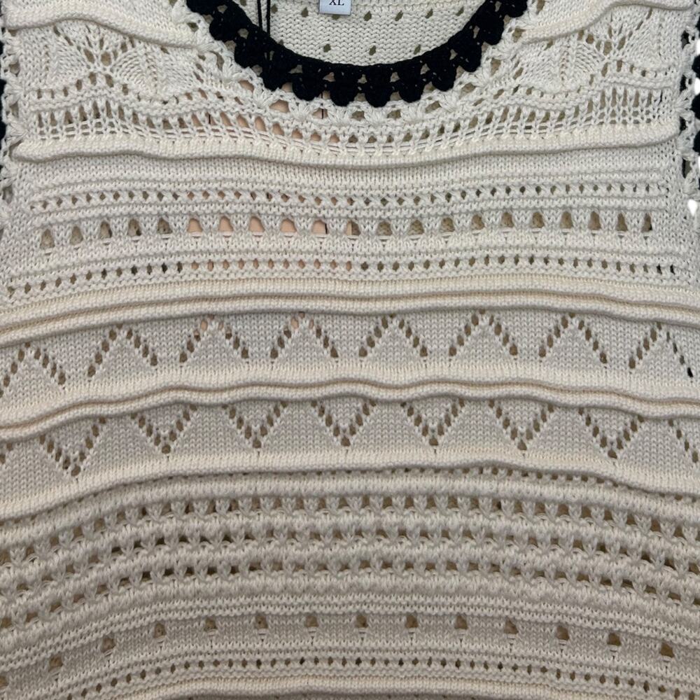 La Ligne - NWT, Women's 'Mallory' Mini Knit Dress - Cream/Black, X-Large - Picture 10 of 13